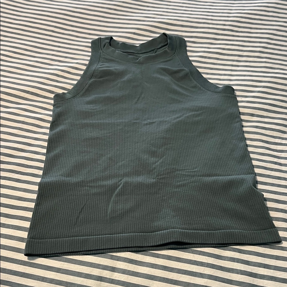 Athleta Dusty Green Ribbed Tank Top